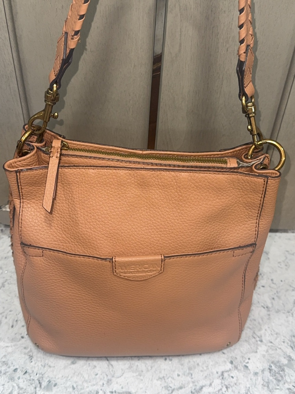 American Leather Co. Handbag Luca Triple Entry Crossbody Bag AUTHENTIC - Picture 8 of 9